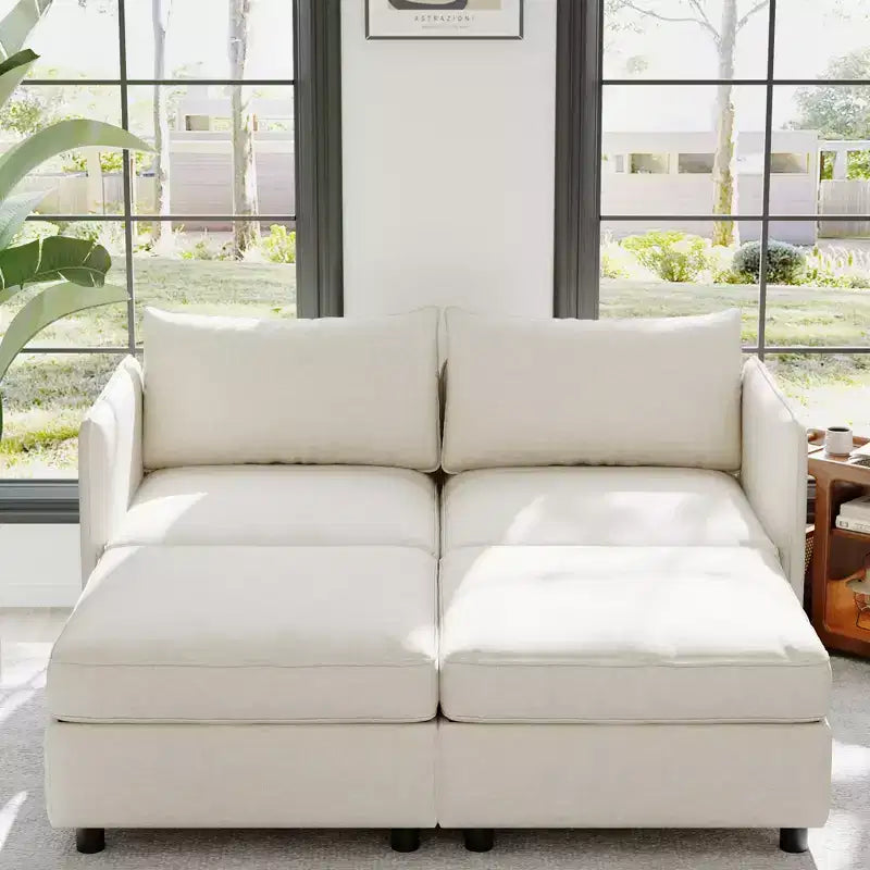 Christopher Knight Home Penny Vielseitiges 68-Zoll modulares Aufbewahrungs-Loveseat mit zwei Ottomanen