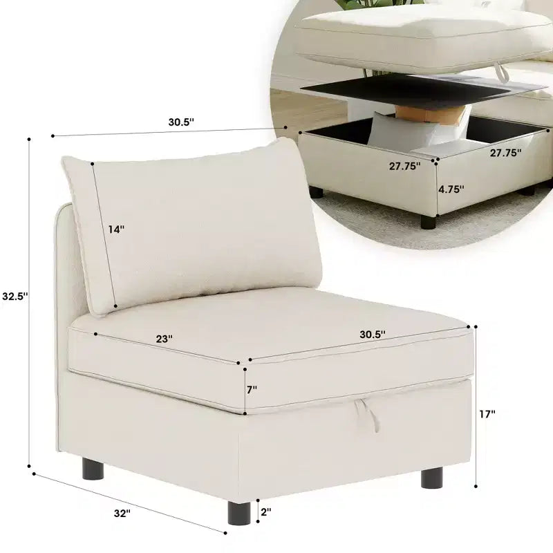 Christopher Knight Home Penny Vielseitiges 68-Zoll modulares Aufbewahrungs-Loveseat mit zwei Ottomanen