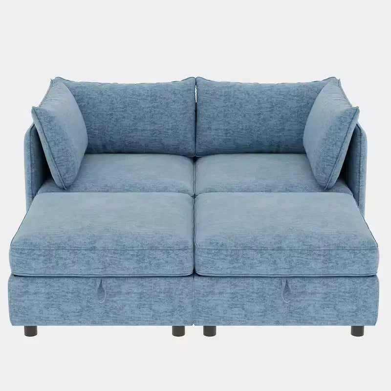 Christopher Knight Home Penny Vielseitiges 68-Zoll modulares Aufbewahrungs-Loveseat mit zwei Ottomanen