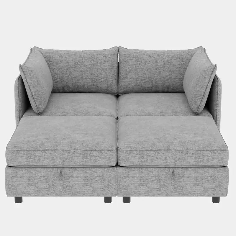 Christopher Knight Home Penny Vielseitiges 68-Zoll modulares Aufbewahrungs-Loveseat mit zwei Ottomanen