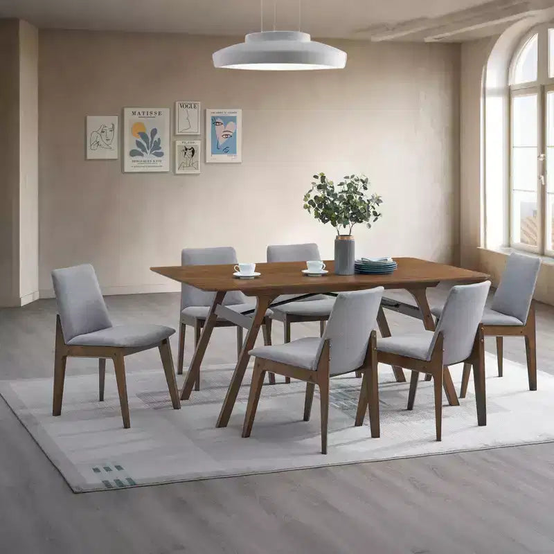 Christopher Knight Home Tabitha 7-teiliges Esszimmerset aus Holz mit Polsterbezug