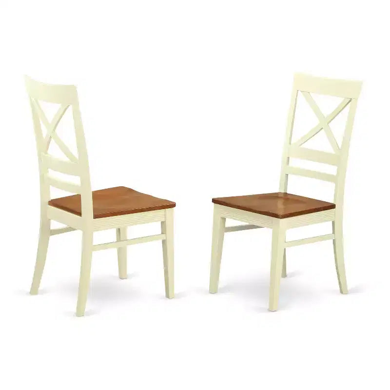 HomeStock Esszimmertisch-Set aus Echtholz, Buttermilch-Kirschbaum-Finish, modern