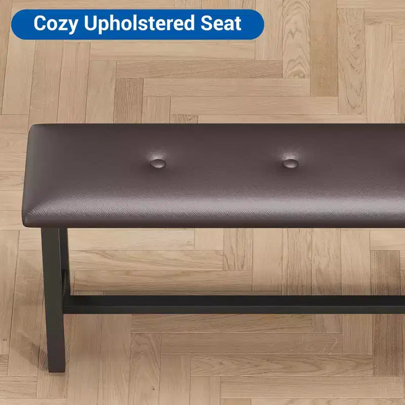 Esstisch-Set für 4 Personen, Küchentisch mit 2 gepolsterten Bänken, Esszimmergarnitur aus Holz, für kleine Räume, Apartments, Zuhause, Abendessen
