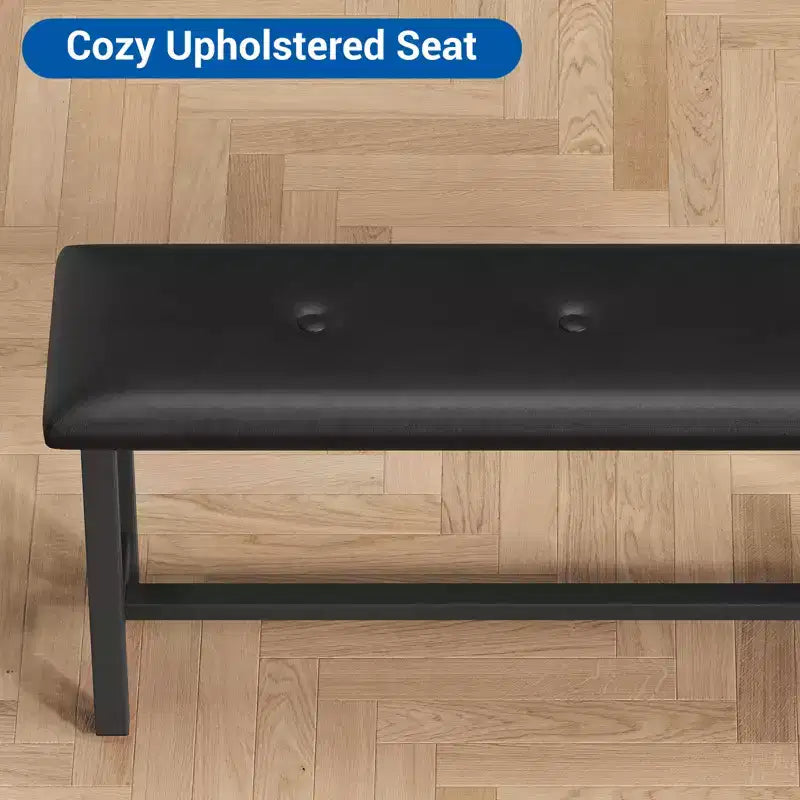 Esstisch-Set für 4 Personen, Küchentisch mit 2 gepolsterten Bänken, Esszimmergarnitur aus Holz, für kleine Räume, Apartments, Zuhause, Abendessen