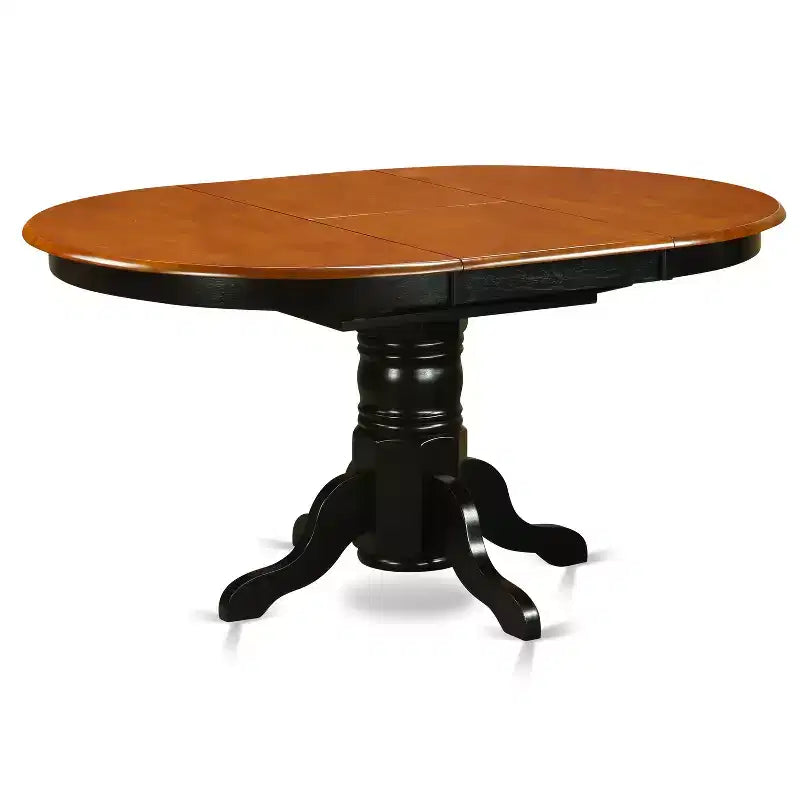 HomeStock Belmont 7-teiliges Esszimmerset, ovaler Tisch mit Säulenfuß, mit armlehnenlosen Stühlen, Schwarz