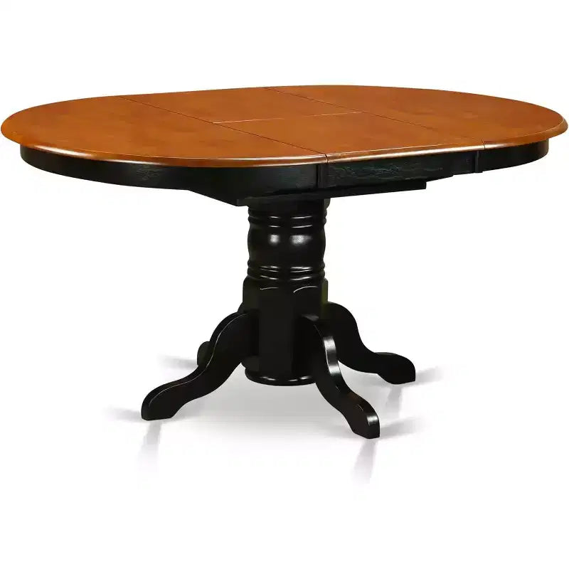 HomeStock Belmont 7-teiliges Esszimmerset, ovaler Tisch mit Säulenfuß, mit armlehnenlosen Stühlen, Schwarz
