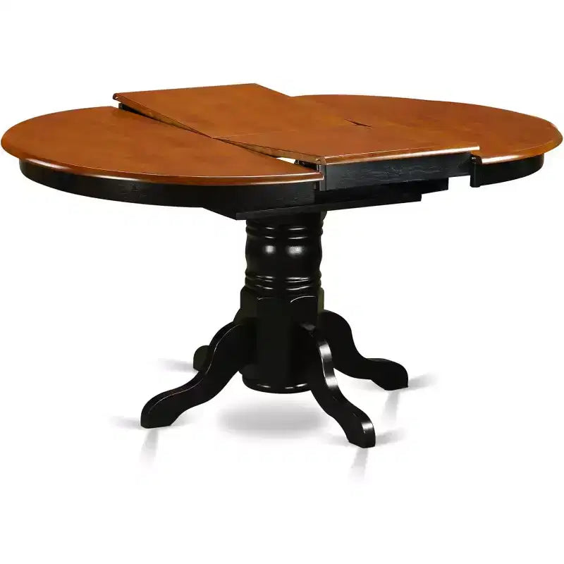 HomeStock Belmont 7-teiliges Esszimmerset, ovaler Tisch mit Säulenfuß, mit armlehnenlosen Stühlen, Schwarz