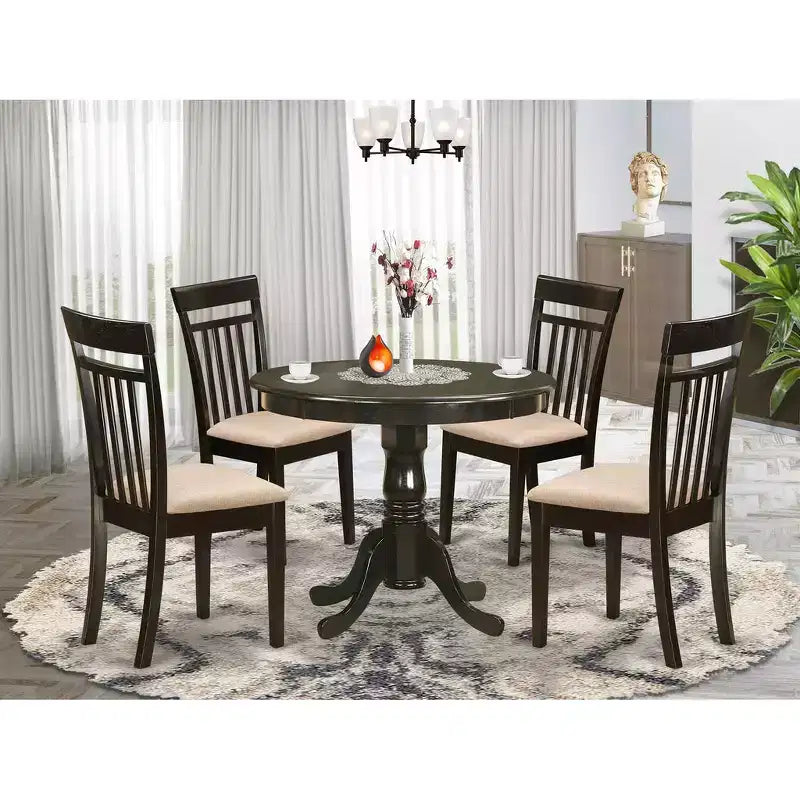 HomeStock Belmont Küchentisch-Set – Küchentisch und Esszimmerstühle, Cappuccino