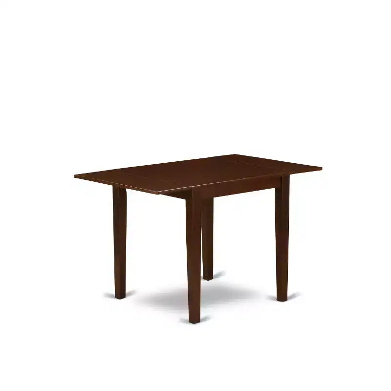 HomeStock Belmont 5-teiliges Esszimmerset aus Holz, bestehend aus einem Klapptisch und 4 modernen Esszimmerstühlen mit Leinenbezug, Mahagoni-Finish