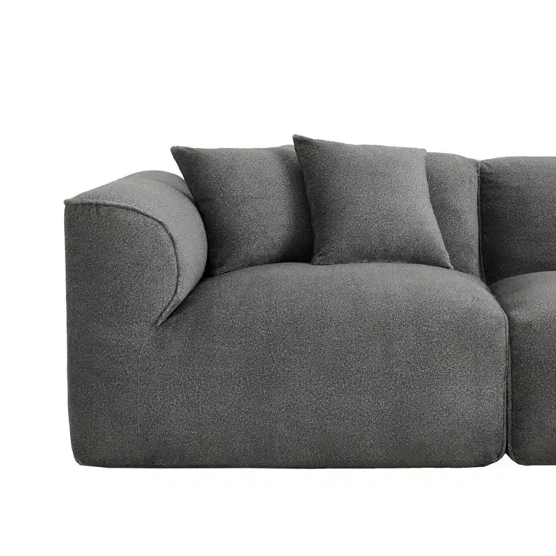 Clihome Luxus-Wohnzimmer-Sofa-Set mit 4 Sitzplätzen aus Samt, inklusive beweglichem Hocker, Plüschsofa