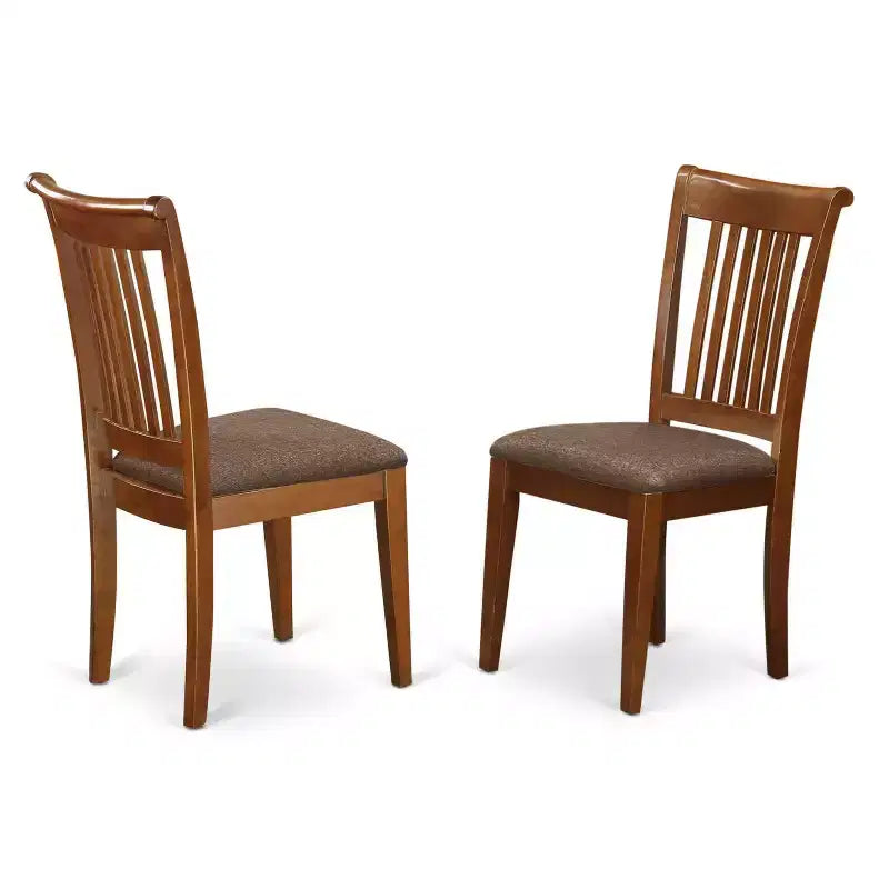 7-teiliges Esszimmer-Set – Holztisch & Leinenstühle – 102 x 198 cm rechteckig