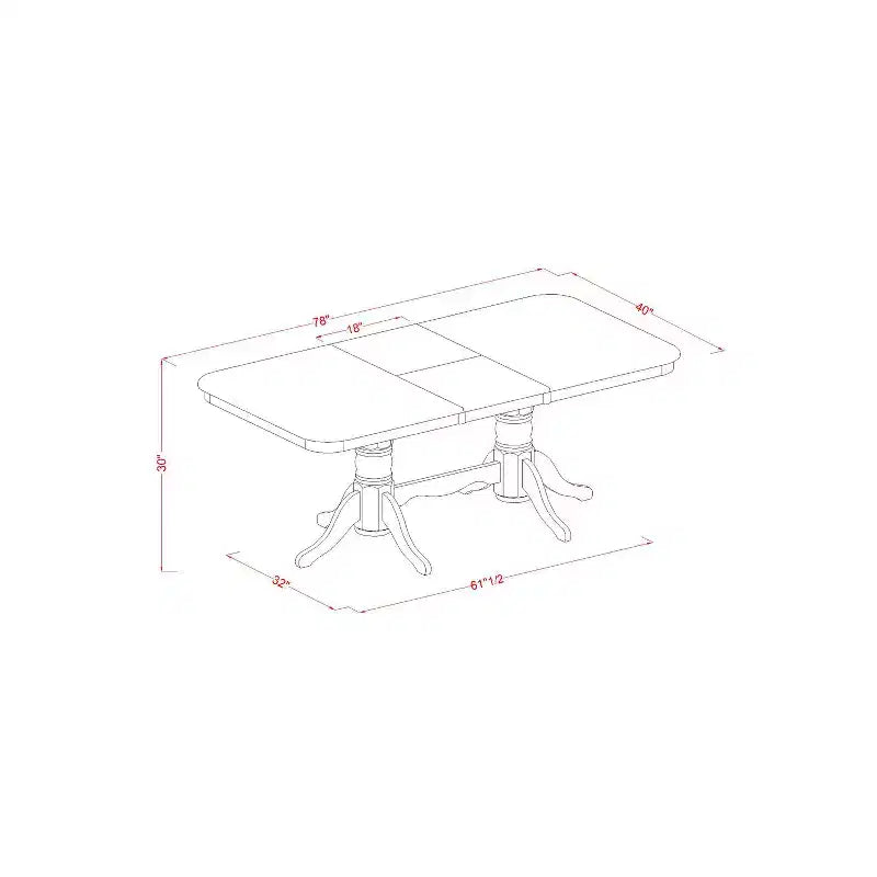 Küchen-Esszimmer-Set Tisch mit Stühlen - Sattelbraun - ausziehbare Platte