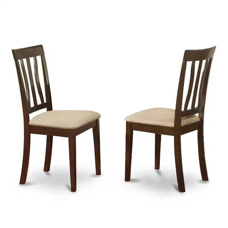 Küchentisch-Set für 4 Personen – 5-teiliges Esszimmer-Set mit rundem Tisch & Leinenstühlen – Art-Déco-Stil