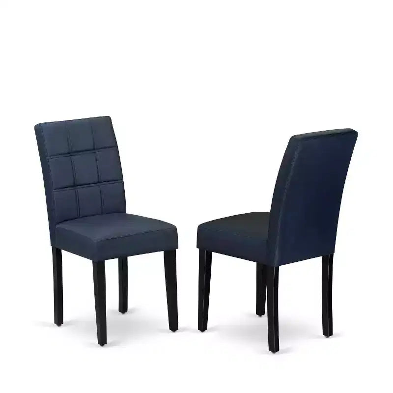5-teiliges Esszimmer-Set mit rechteckigem Tisch aus massivem Holz in Schwarz (für 4 Personen)