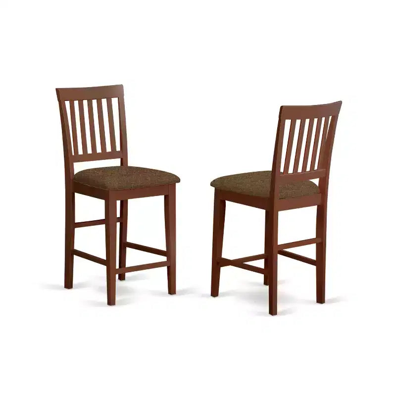 5-teiliges Essgruppen-Set in Thekenhöhe, Tisch & Hocker – Ausführung in Buttermilch-Kirschholz – Moderner Landhausstil