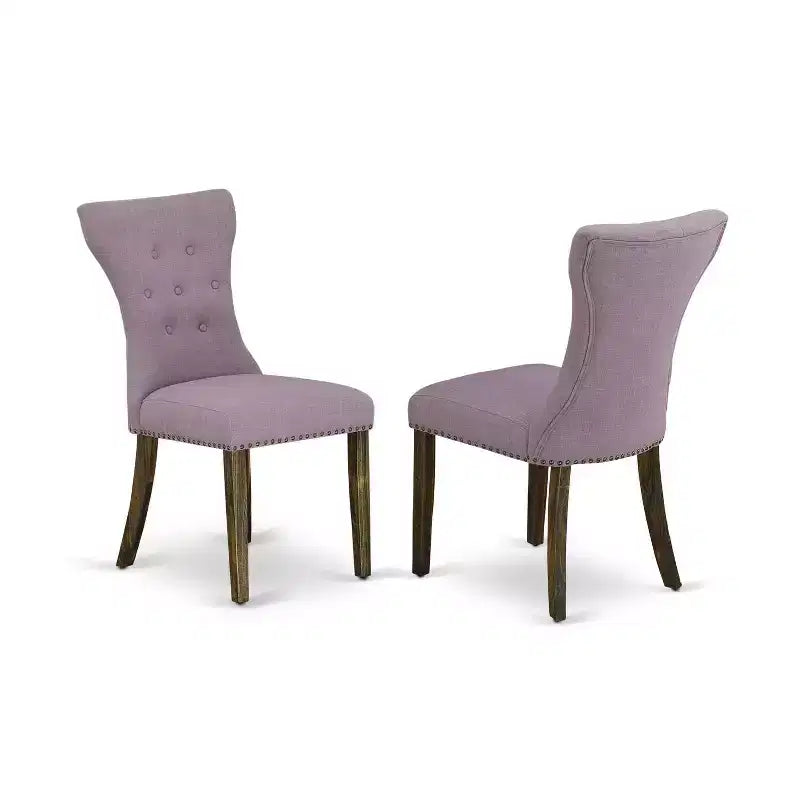 HomeStock 7-teiliges Esszimmer-Set – Massivholzplatte, rechteckig, mit Knopfheftung gepolsterte Stühle, mehrfarbig – für 4 Personen