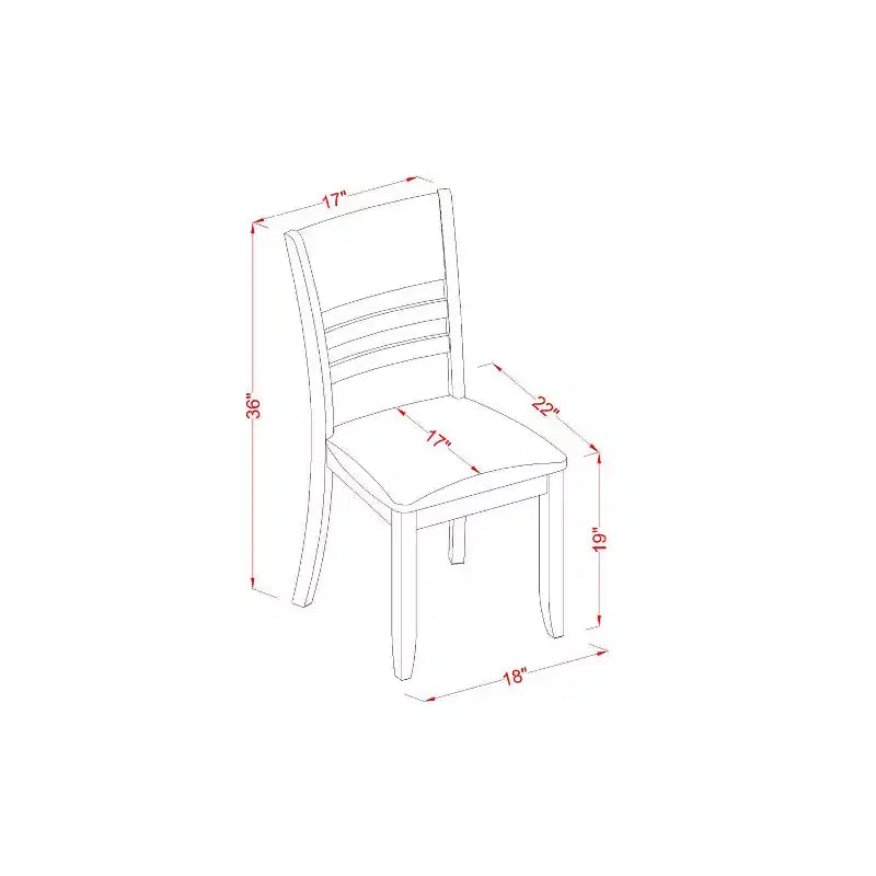 HomeStock 5-teiliges Esszimmerset, runder Tisch mit Cappuccino-Finish und Massivholzplatte, inklusive 4 Stühlen