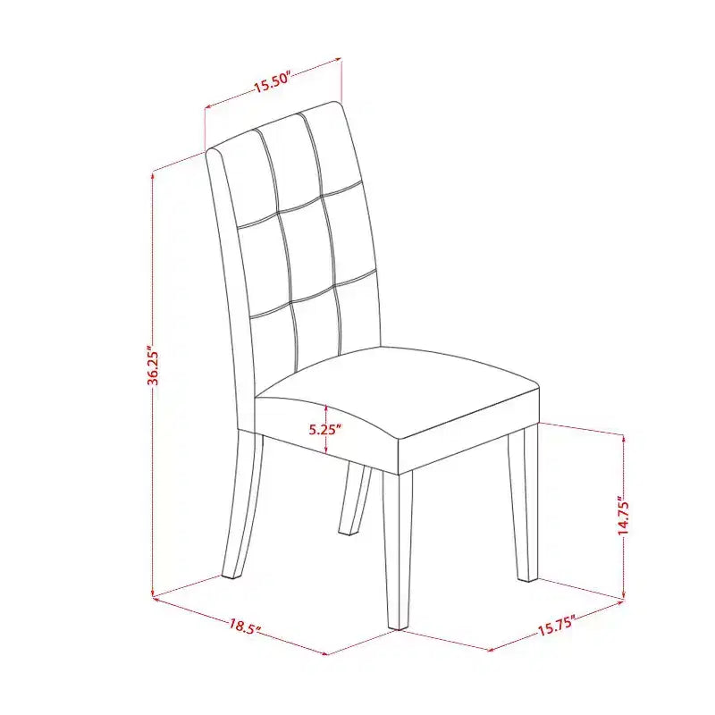 HomeStock 5-teiliges Esszimmer-Set, quadratisch, Tischplatte aus massivem Holz in Eichenoptik - für 4 Personen