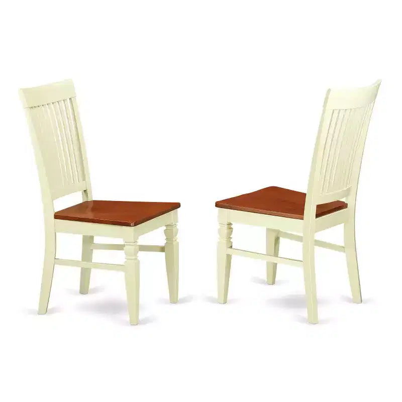 Rustikales Esszimmer-Set, 5-teilig – Küchentisch & 4 Stühle – runder Tisch mit Holzsitzen – Landhausstil