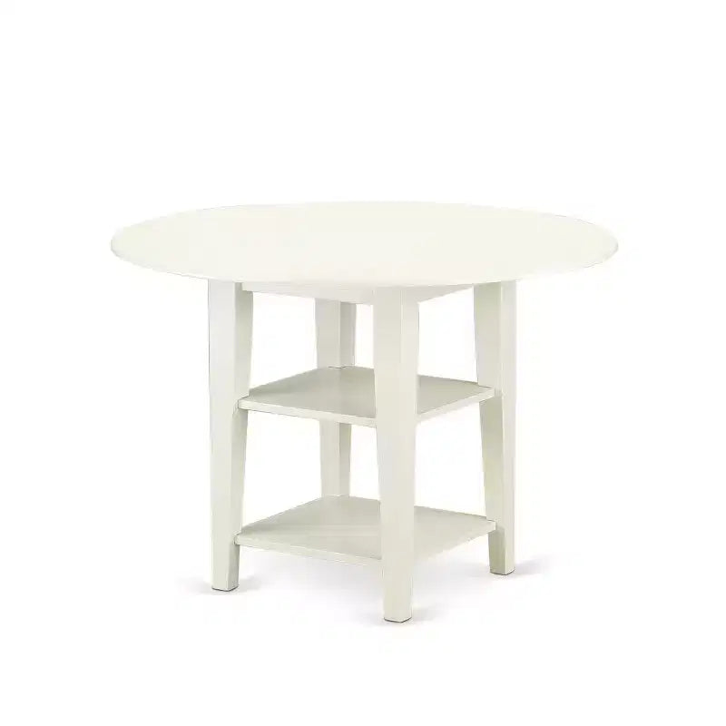 Rundes 3-teiliges Esszimmerset: 50-107 cm Tisch mit Klappplatten & 2 Stühlen – Küche Esszimmer