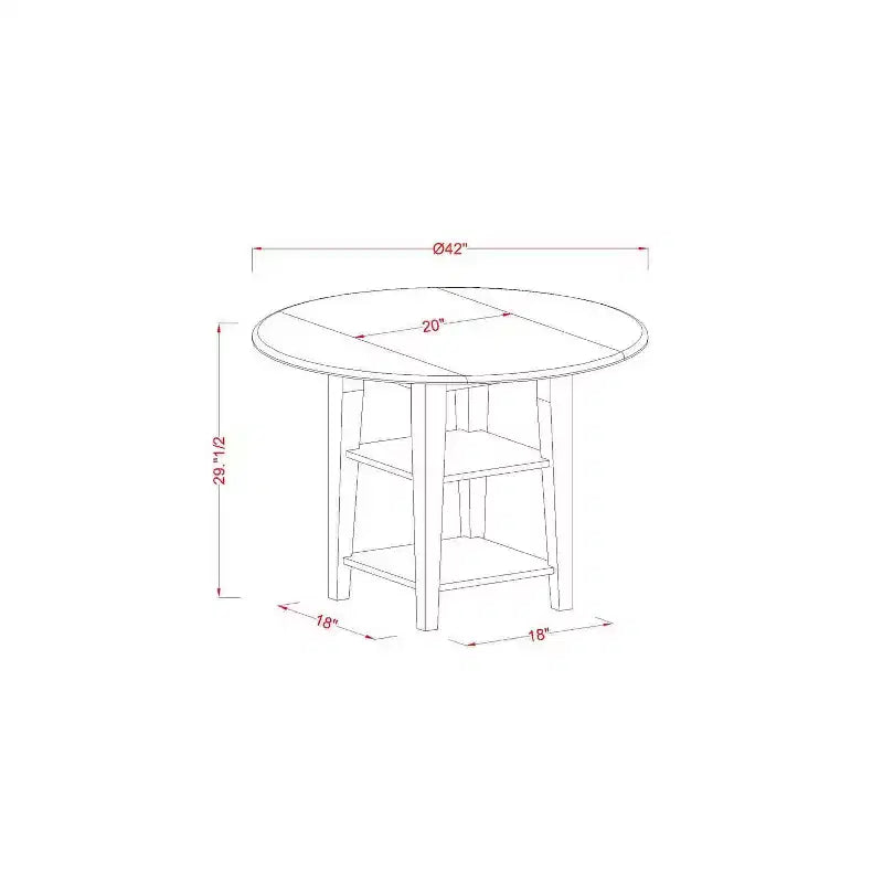 Rundes 3-teiliges Esszimmerset: 50-107 cm Tisch mit Klappplatten & 2 Stühlen – Küche Esszimmer