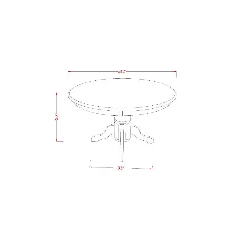 Rundes Esszimmerset 3-tlg. - 107 cm Tisch & 2 Stühle - Küchen-Essgruppe in Leinenweiß