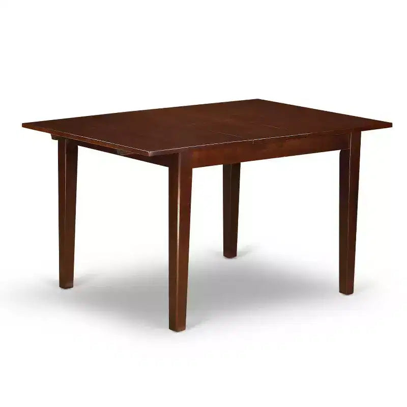 Rechteckiges Esszimmertisch-Set - 3-tlg. Tisch mit Schmetterlingsauszug & 2 Parsons-Stühle - Braunes Kunstleder