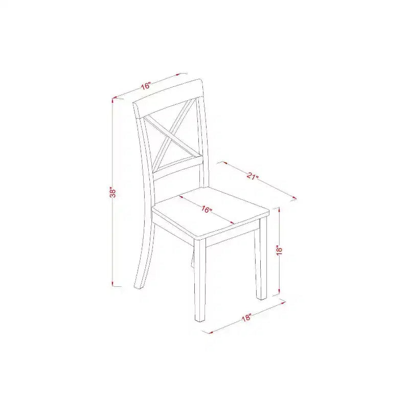HomeStock 5-tlg. Esszimmergarnitur – Tischplatte aus massivem Holz in Mahagoni-Optik – rechteckig, mit Klappflügeln – für 4 Personen