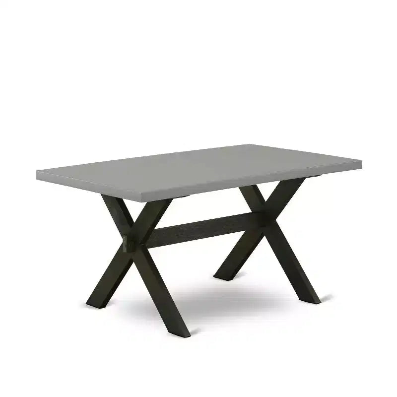 HomeStock 7-teiliges Esszimmer-Set, rechteckiger Tisch mit Tischplatte aus massivem Eichenholz in Natur-Finish und 6 Polsterstühlen