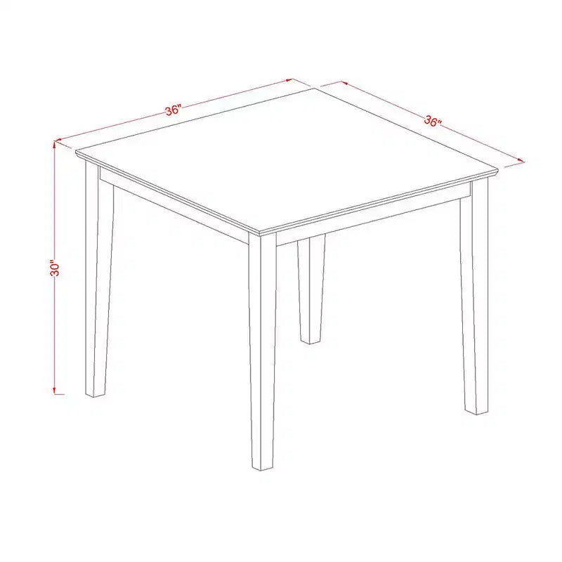 Esszimmertisch-Set, 3-teilig - Tisch & 2 Stühle - Leinenweiß-Finish