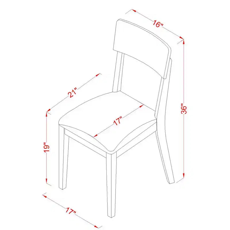 Esszimmertisch-Set, 3-teilig - Tisch & 2 Stühle - Leinenweiß-Finish