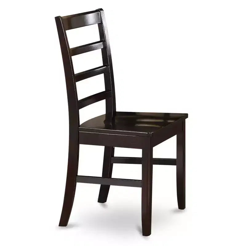 HomeStock 5-teiliges quadratisches Essgruppen-Set, Tisch mit Cappuccino-Finish und Massivholzplatte, inklusive 4 Stühlen
