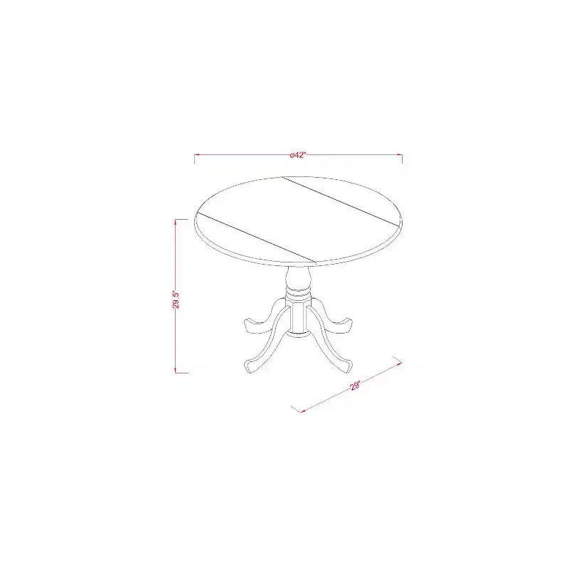 Rundes Esszimmerset - Tisch & 4 Stühle, 107 cm, Barock-Design, Küchen-Essgruppe, eleganter Eichetisch