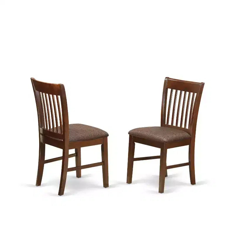 Antikes Esszimmer-Set - 7-teiliges Tisch- & Stuhl-Set - Rechteckiger Holztisch mit Einlegeplatte & Leinenstühlen