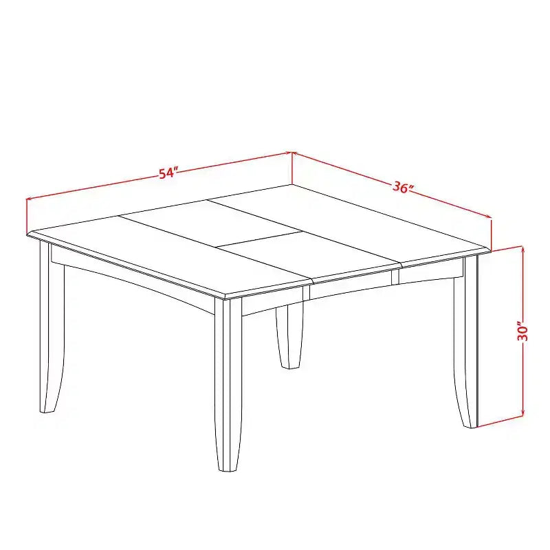 9-teiliges Esszimmer-Set – quadratischer Tisch mit Schmetterlingsauszug & 8 Stühle – 54x54 Zoll