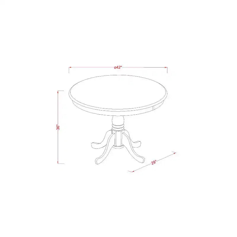 Set mit Thekenhöhe – 5-teiliges Tisch- & Stuhlset – Moderne Esszimmermöbel – Finish in Schwarzkirsche