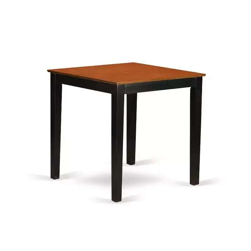 Essgruppe in Thekenhöhe – 3-teiliges Pub-Tisch- & Stuhl-Set – Küchenset – 91x91 cm – Ausführung in Schwarzkirsche