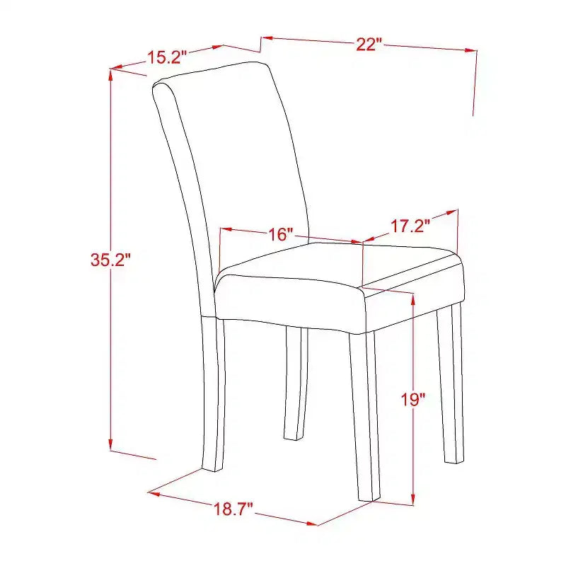 HomeStock 3-tlg. Essgruppe, Tisch mit Mahagoni-Finish und Massivholzplatte sowie Klappseiten – für 2 Personen
