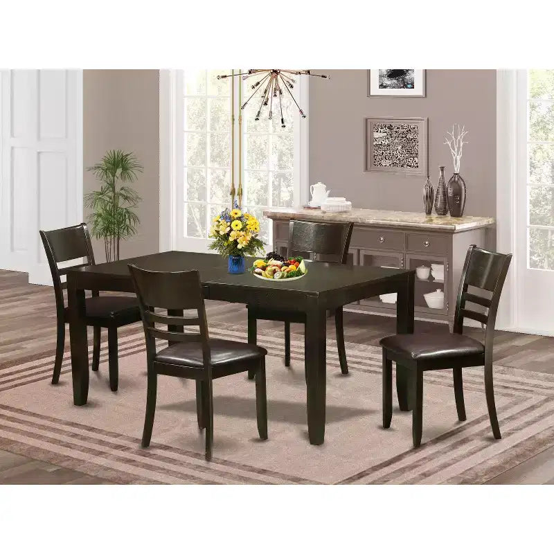Gotisches Esszimmer-Set – Tisch & Stühle – Grandeur-Rechtecktisch mit Einlegeplatte – Elegante Esszimmermöbel