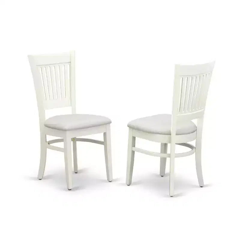 Esszimmertisch-Set im Mid-Century-Stil mit 4 Stühlen – Boho-Küchenset – Oberfläche in Leinenweiß