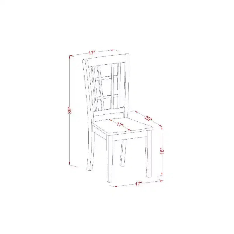 5-teiliges Esszimmer-Set, rechteckig, Tischplatte aus Massivholz in Schwarz und Kirschbaumfarben (4 Sitzplätze)