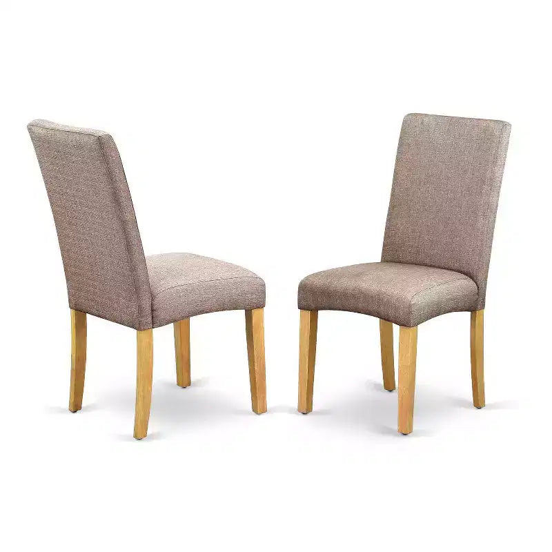 Quadratisches Essgruppen-Set, Tisch 36" & 2 Stühle – Leinenstoff Dunkel-Khaki – HomeStock