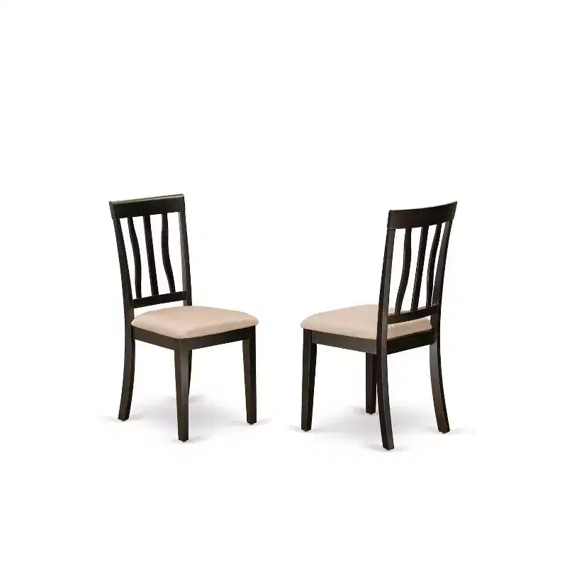 5-teiliges Essgruppen-Set – Retro-Küchentisch & Stühle – Runder Esstisch für 4 Personen – Cappuccino-Finish