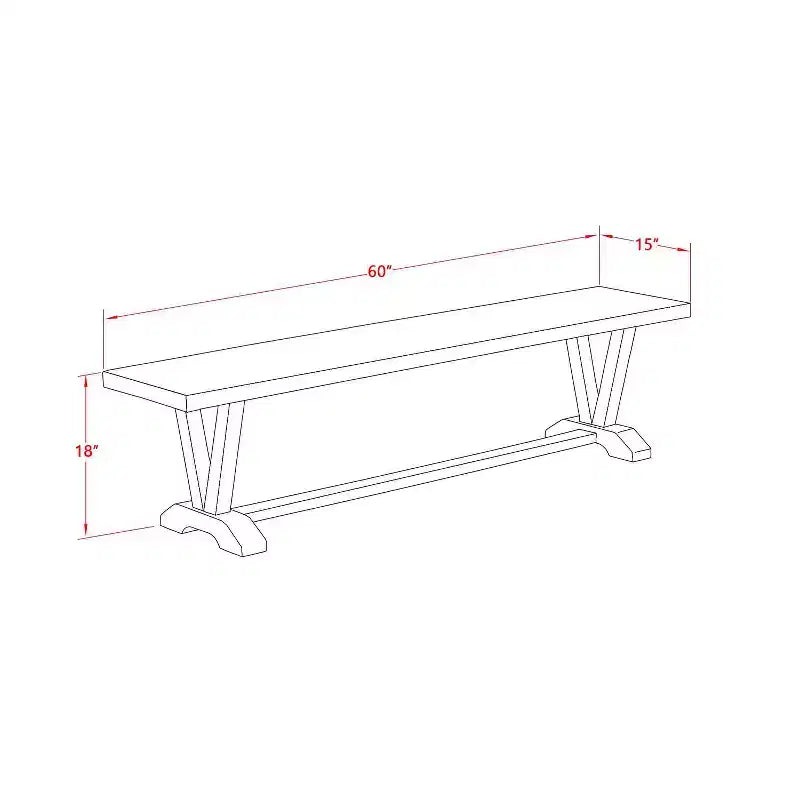 HomeStock 3-teiliges Esszimmertisch-Set mit rechteckiger Tischplatte aus Massivholz in Antik-Optik (Jacobean-Finish) und zwei Bänken