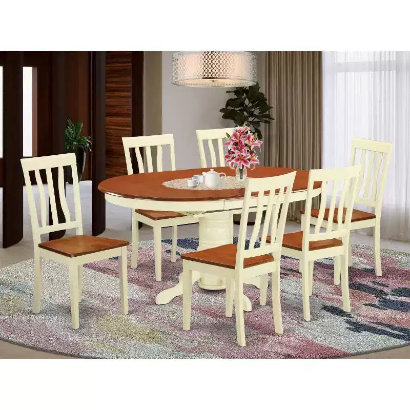 Mid-Century Esszimmerset, 7-teilig – Moderner Küchentisch & Stühle