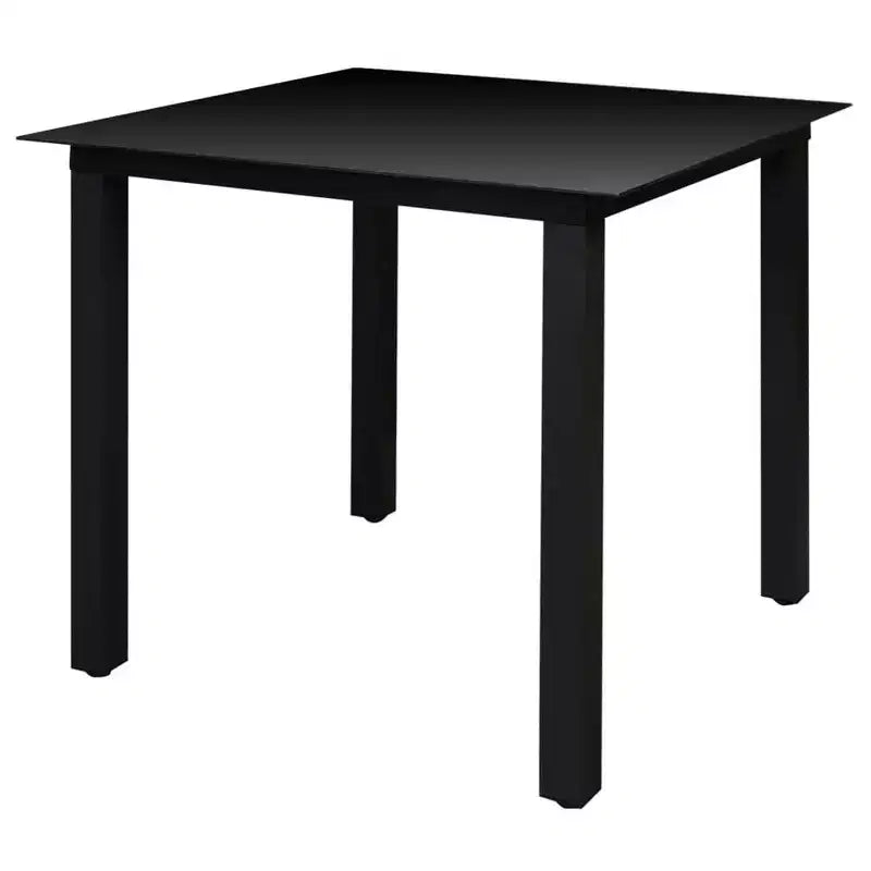 vidaXL Gartensitzgruppe, pulverbeschichtetes Aluminium, Textilene, Glas, Schwarz