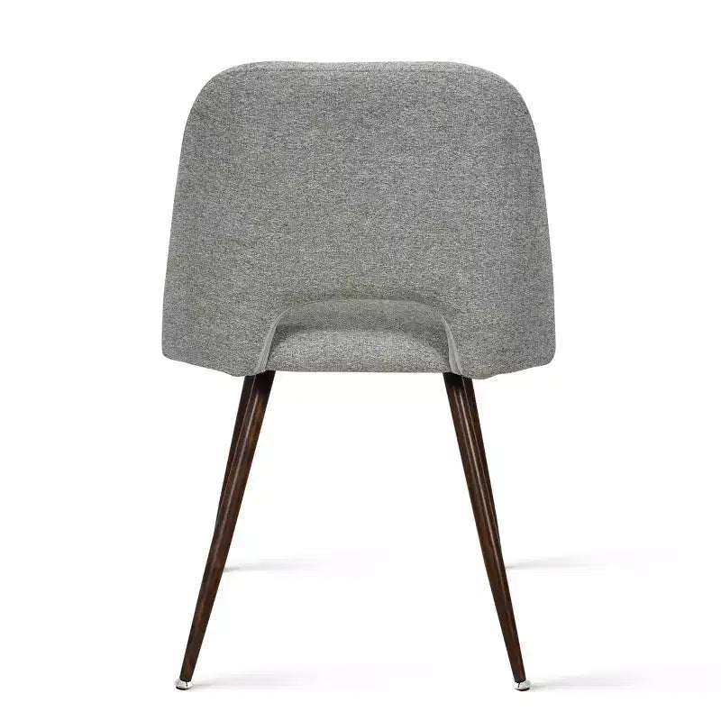 5-teiliges Esszimmerset für 4 Personen, runder Esstisch in Walnuss mit Metall-Sockelgestell + 4 gepolsterte armlehnlose Stühle für Esszimmer, Küche – Panipeachy