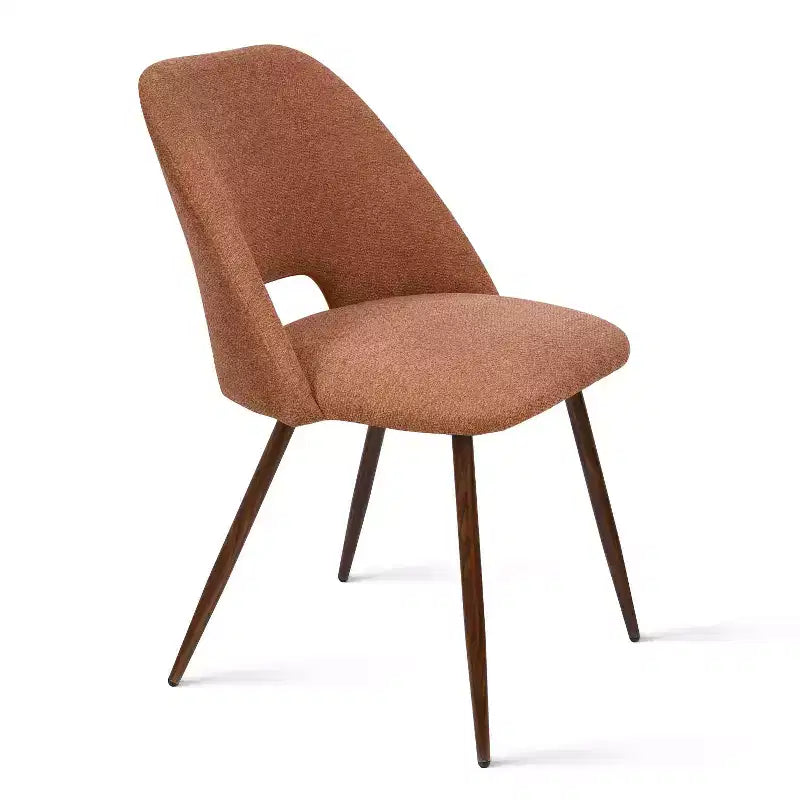 5-teiliges Esszimmerset für 4 Personen, runder Esstisch in Walnuss mit Metall-Sockelgestell + 4 gepolsterte armlehnlose Stühle für Esszimmer, Küche – Panipeachy