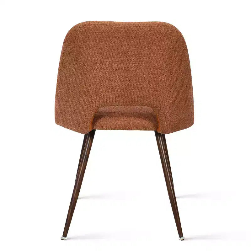 5-teiliges Esszimmerset für 4 Personen, runder Esstisch in Walnuss mit Metall-Sockelgestell + 4 gepolsterte armlehnlose Stühle für Esszimmer, Küche – Panipeachy