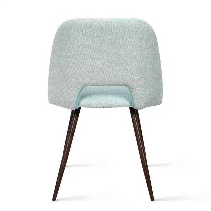 5-teiliges Esszimmerset für 4 Personen, runder Esstisch in Walnuss mit Metall-Sockelgestell + 4 gepolsterte armlehnlose Stühle für Esszimmer, Küche – Panipeachy